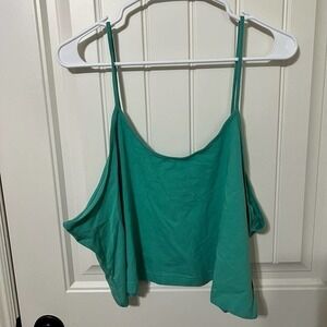 BP NORDSTROM Womens Tank Teal Size 4X Spaghetti Strap Crop Top Loungewear Casual